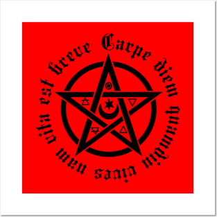 Pentagram "Carpe diem quamdiu vives nam vita est breve" Posters and Art